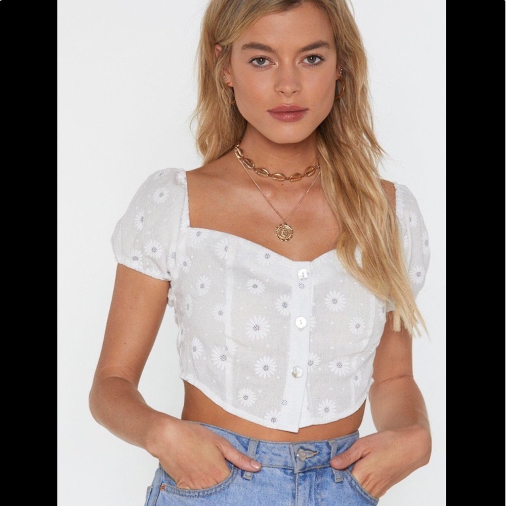 white nasty gal crop too
